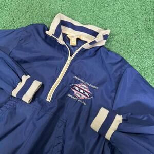 Vintage 80s Logo 7 Super Bowl XIX Stanford CA Pullover Jacket Size Small Blue